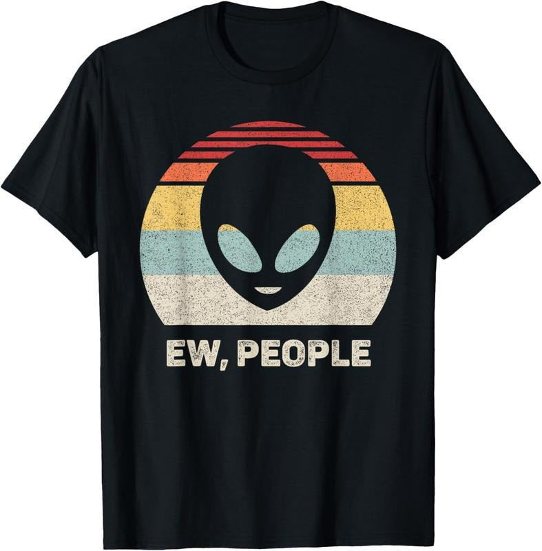 [100% Cotton]   Retro Ew, People Shirt With Alien Vintage Funny Alien T-Shirt Golf Gift T-Shirt For Men And Women Hoodie,...