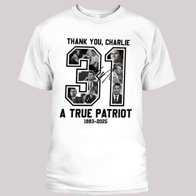 [100% Cotton] RIP Charlie Kirk Shirt |   True Patriot Graphic Tee, Rest In Peace Charlie Kirk, Thank You Charlie Tee...