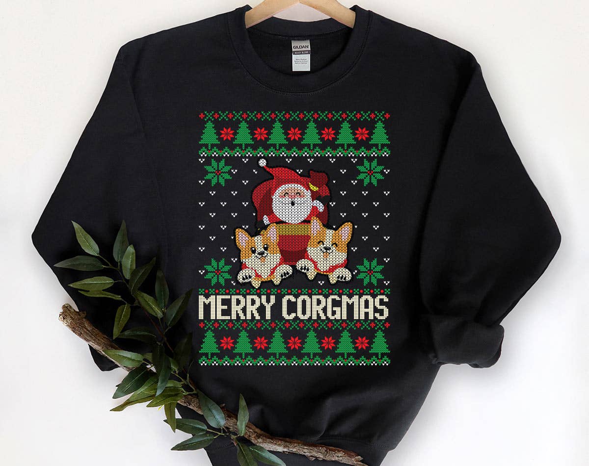 Merry Corgmas - Funny Corgi Dog Ugly Christmas Sweatshirt T-Shirts, Hoodie | PodWearCo.com