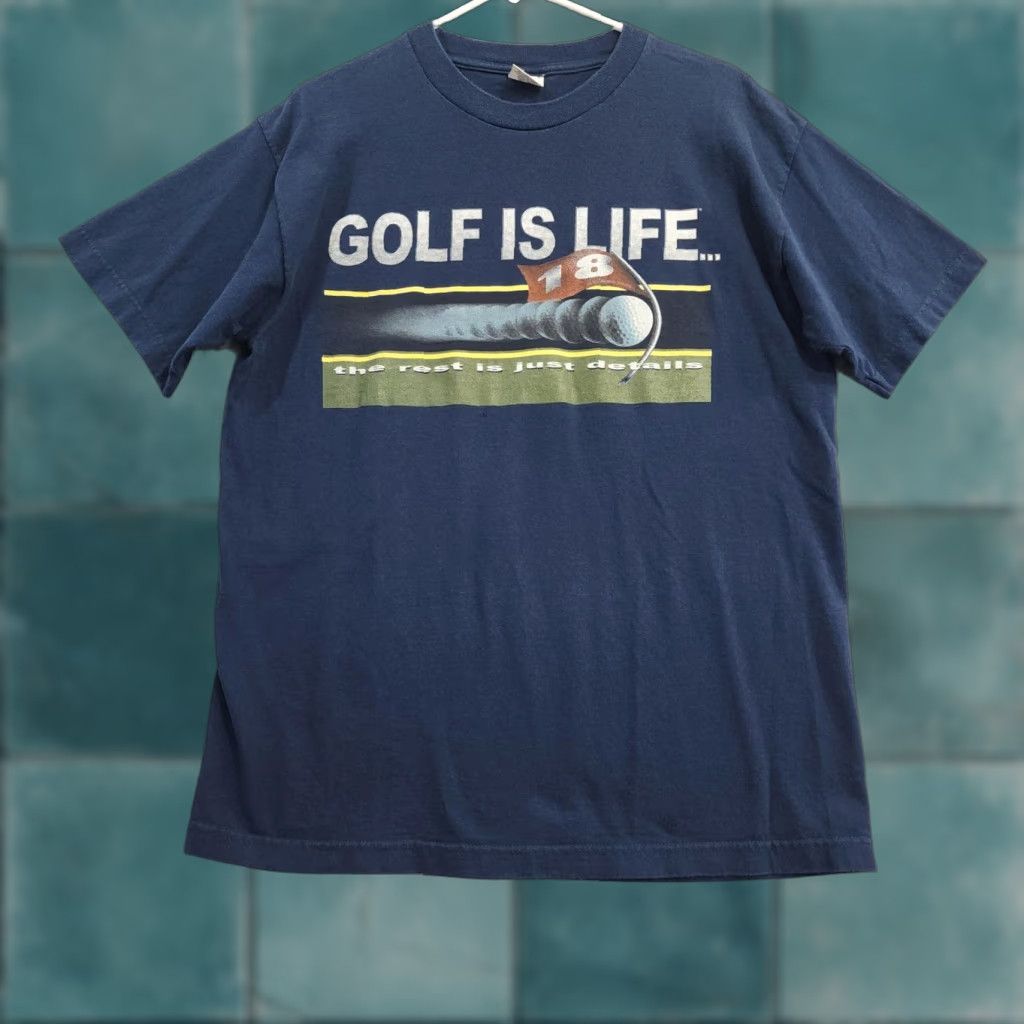 Vintage Alstyle Shirt Mens L Blue Golf Is Life Graphic Tee Funny Golf Sports Shirt Hoodie, Sweatshirt | PodWearCo.com