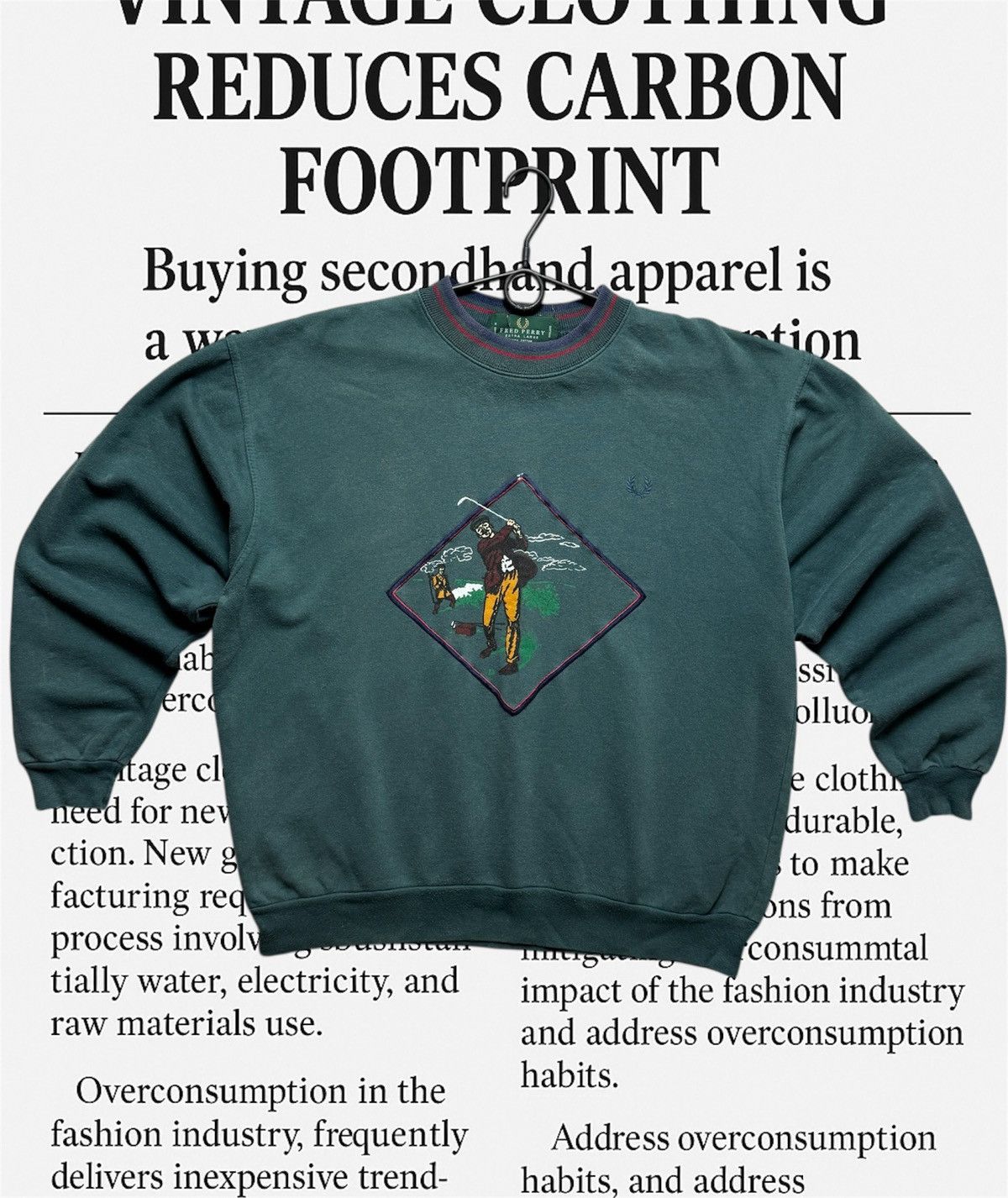 Vintage Fred Perry Sweatshirt Big Central Logo Golf Rare T-Shirts, Hoodie | PodWearCo.com