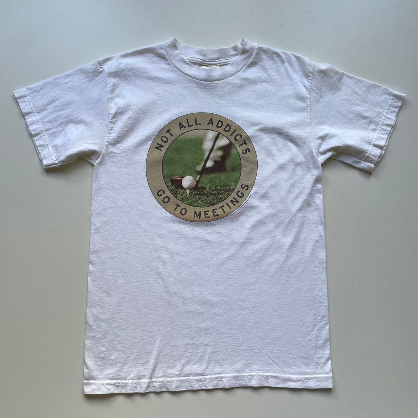 Vintage 90s Addict Golfing Golf Funny T Shirt Medium White Hoodie, Sweatshirt | PodWearCo.com