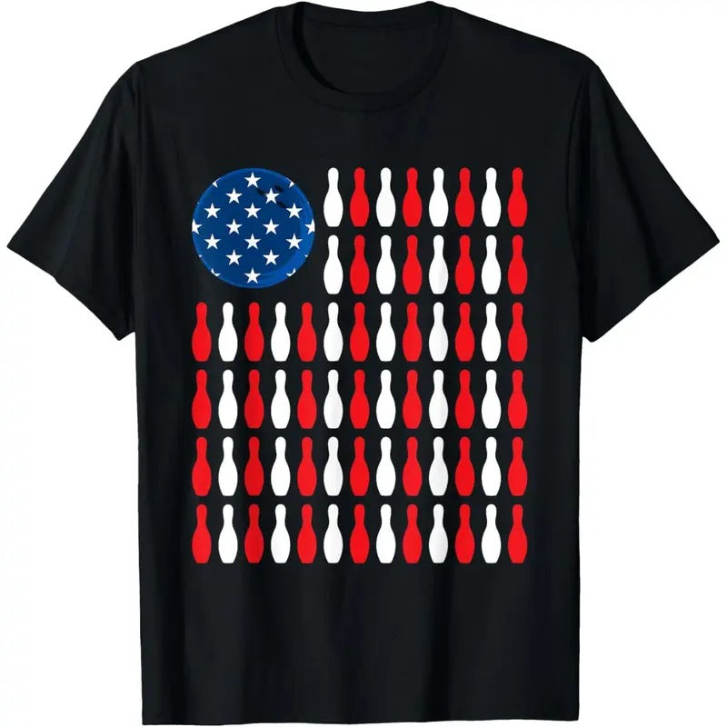 American Flag - Patriotic Bowler & Bowling T-Shirt made in usa Hoodie, Sweatshirt | PodWearCo.com