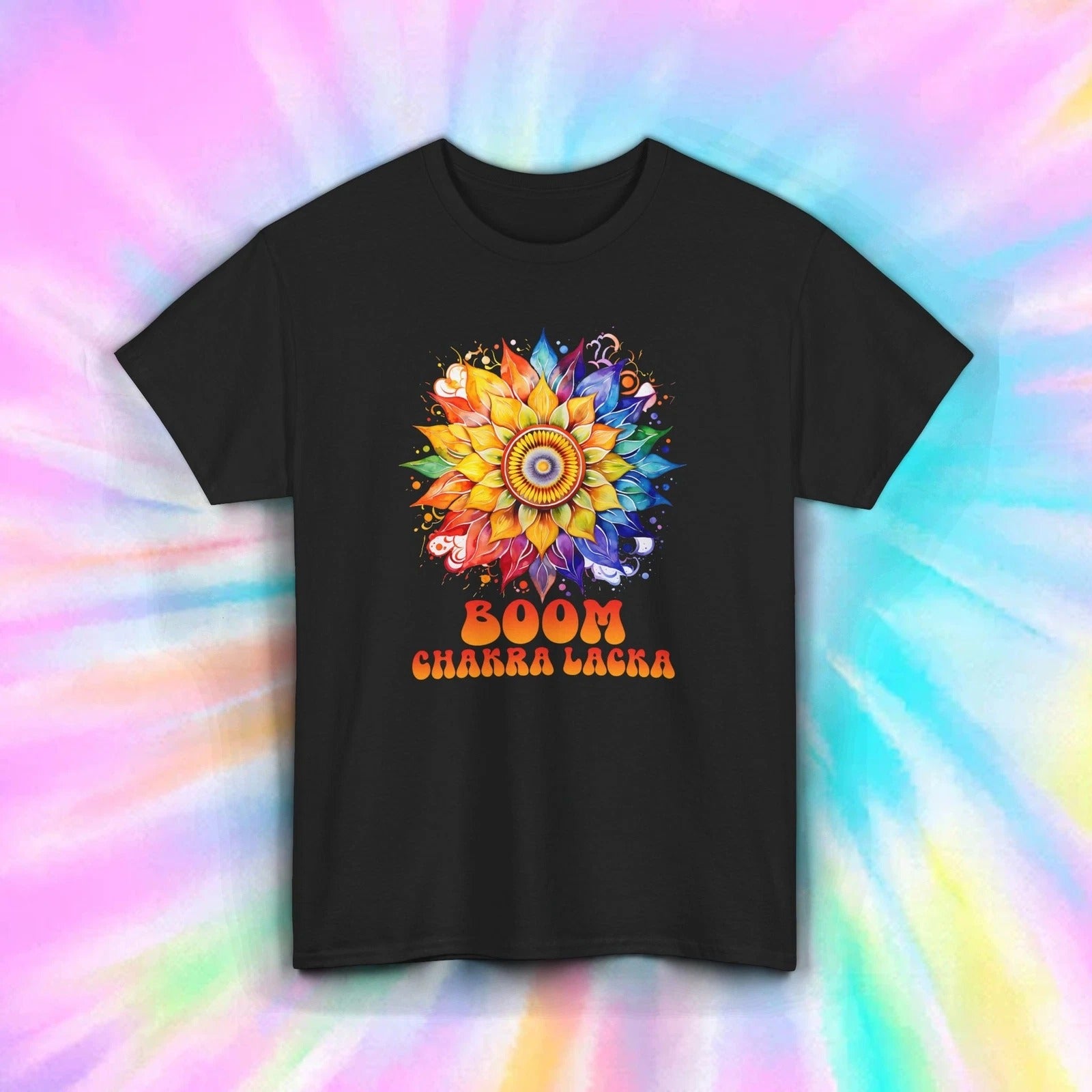 Boom Chakra Lacka Shirt Psychedelic Sunflower Trippy Festival Tee S-5XL