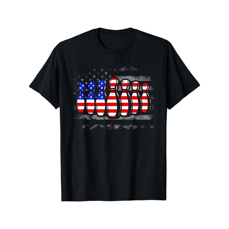 Bowling USA American Flag 4th of July Bowler Patriotic T-Shirt Hoodie, Sweatshirt | PodWearCo.com