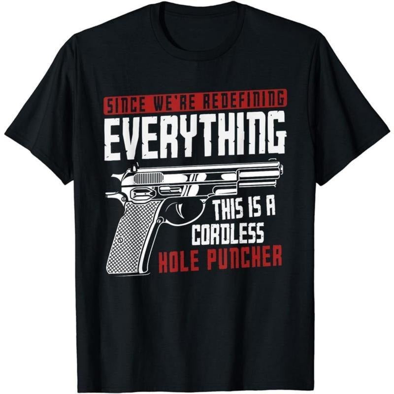 "Cordless Hole Puncher" Office Humor Tee