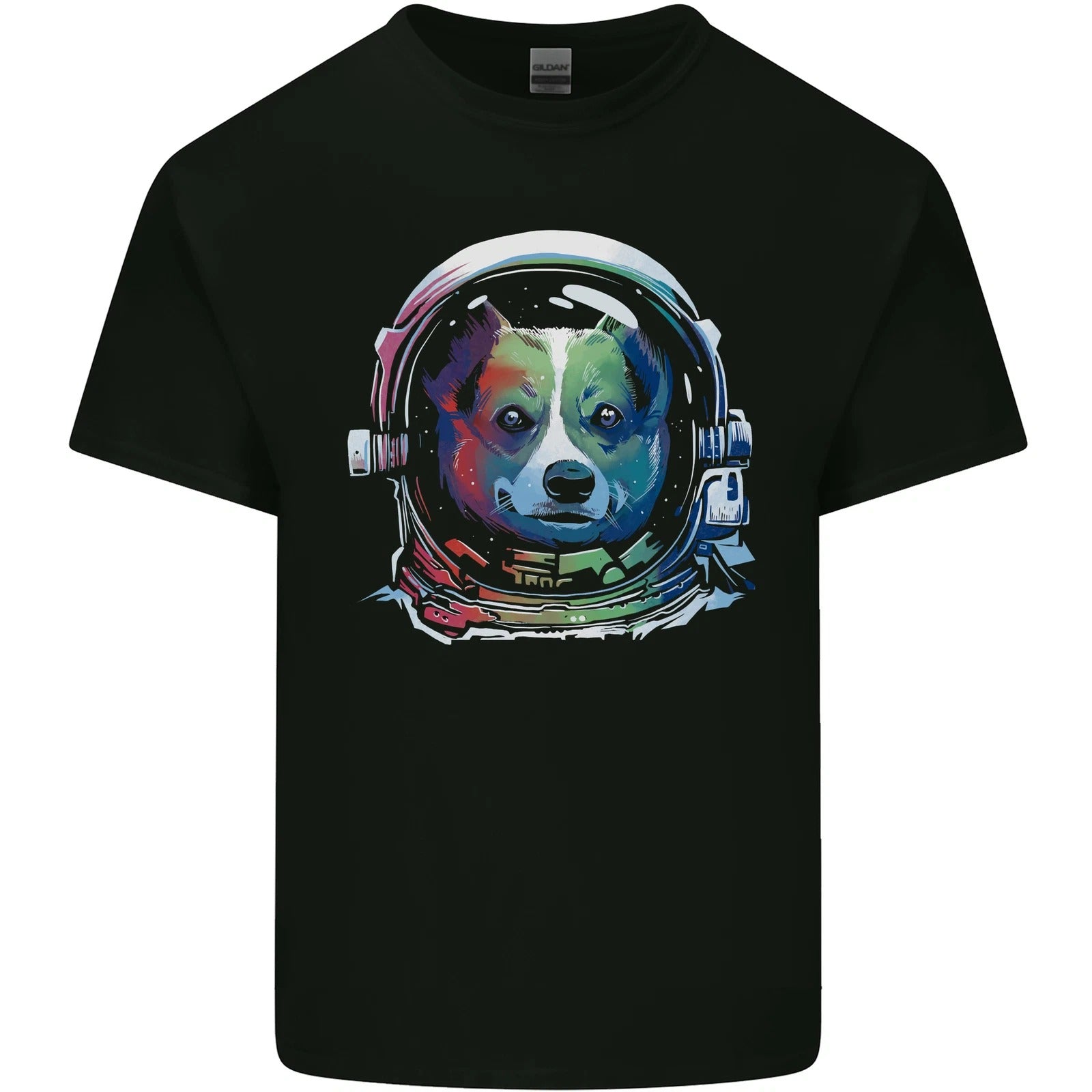 Corgi Astronaut Dog Mens Cotton T-Shirt Tee Top