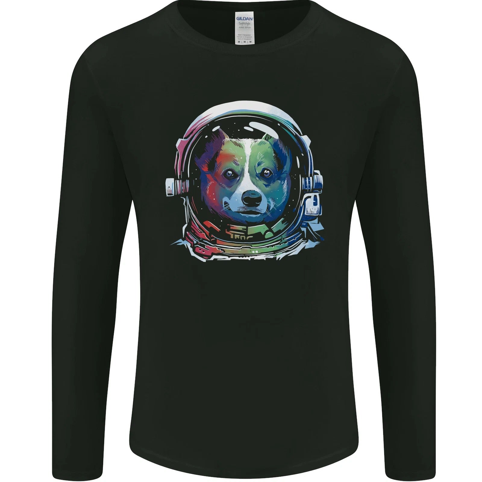Corgi Astronaut Dog Mens Long Sleeve T-Shirt