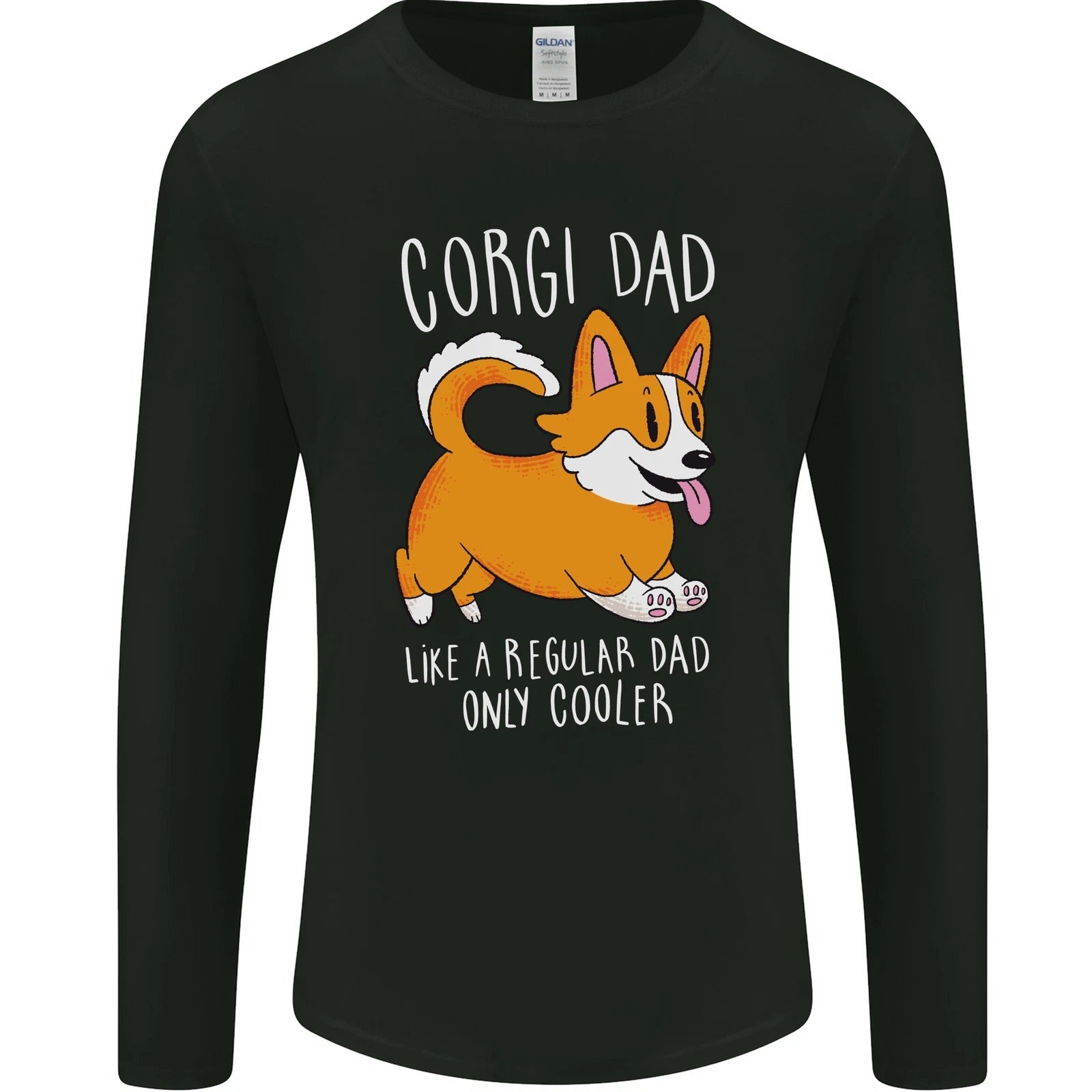 Corgi Dad Funny Fathers Day Dog Mens Long Sleeve T-Shirt