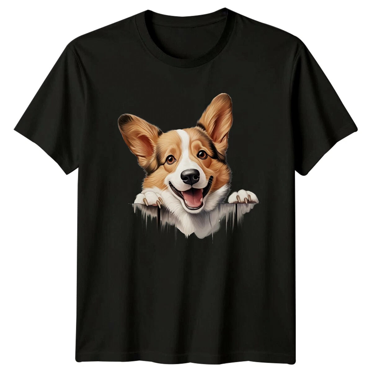 Cute Corgi Dog Breed Peeking T-Shirt, Happy Dog Pet Lover Tee