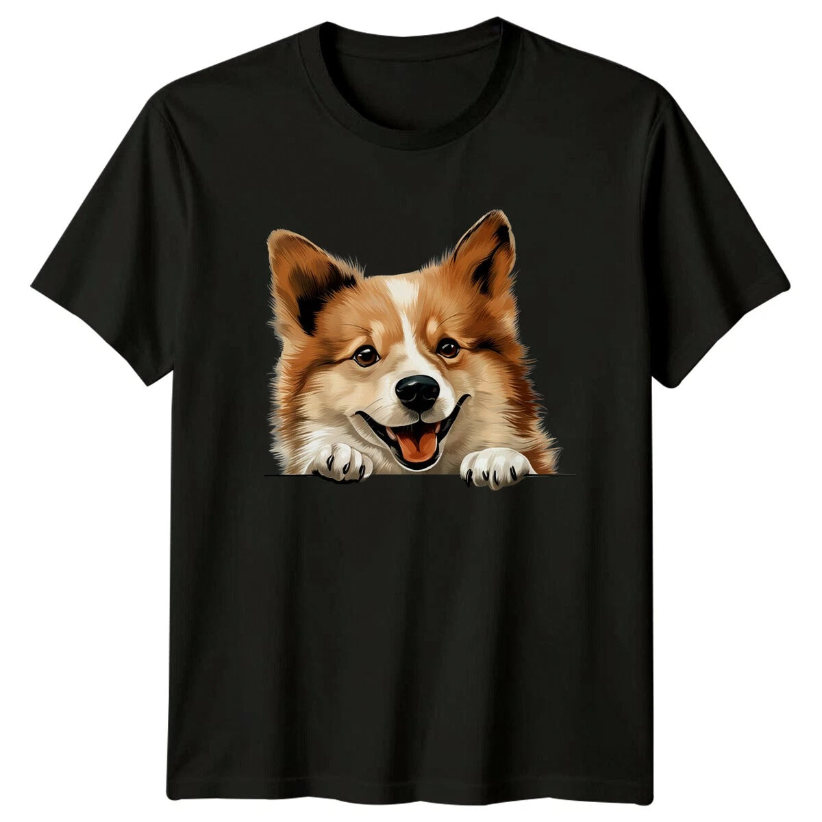 Cute Corgi Peekaboo Dog Lover Pet Breed Graphic T-Shirt