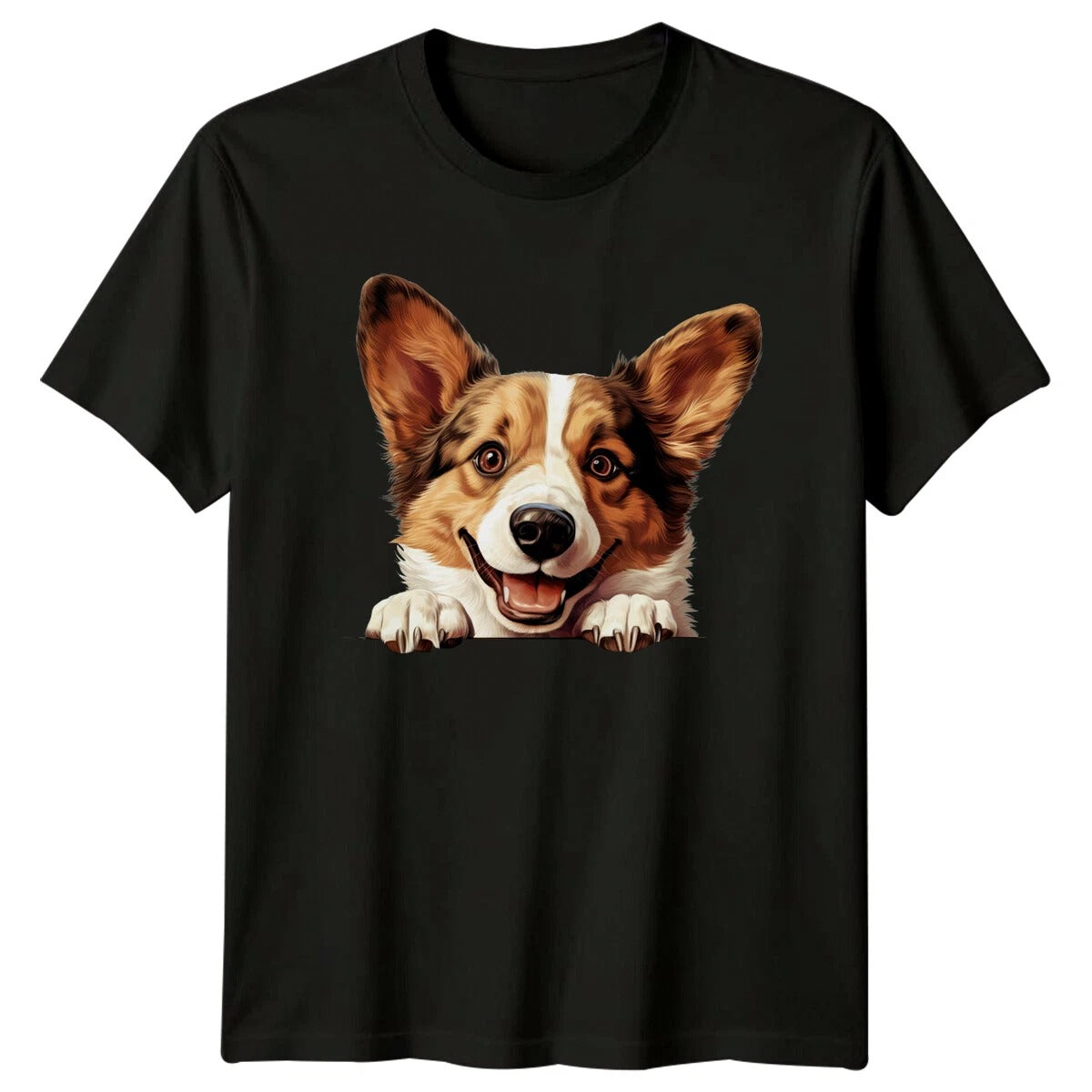 Cute Corgi Peekaboo Dog T-Shirt, Welsh Corgi Puppy Tee