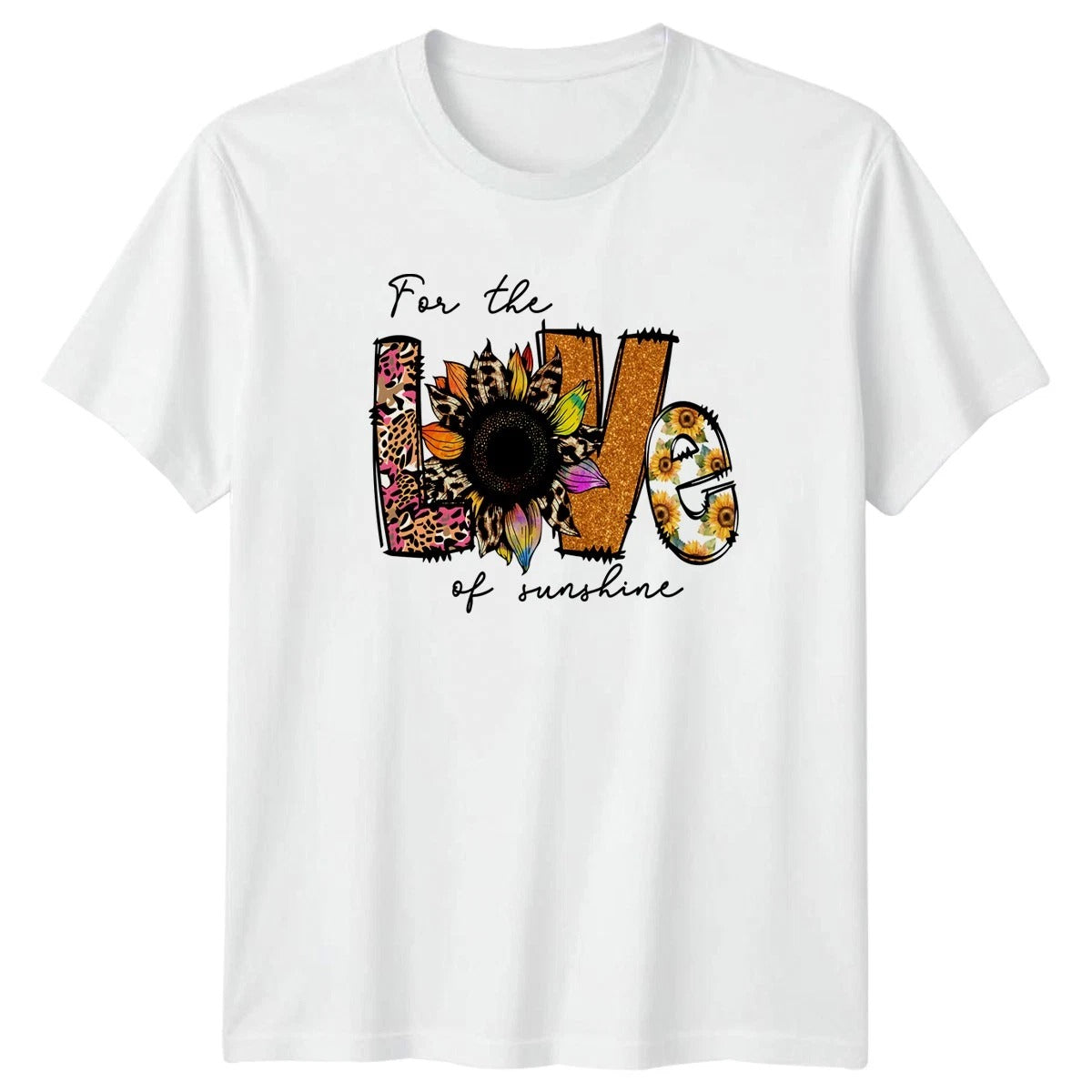 For The Love Of Sunshine Womens T-Shirt Sunflower Boho Floral Design
