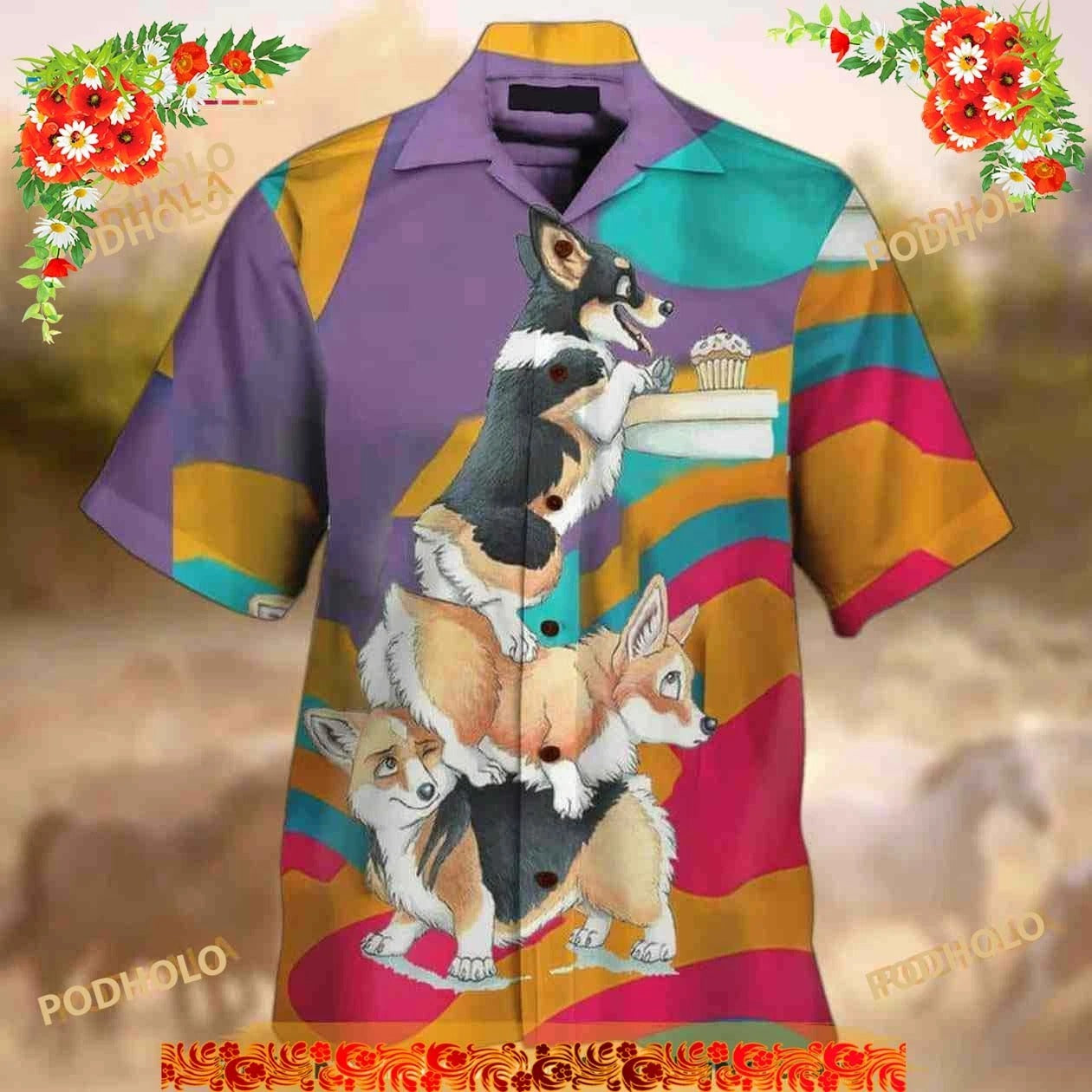 Funny Corgi Funny Hawaiian Shirt Gift For Dog Moms