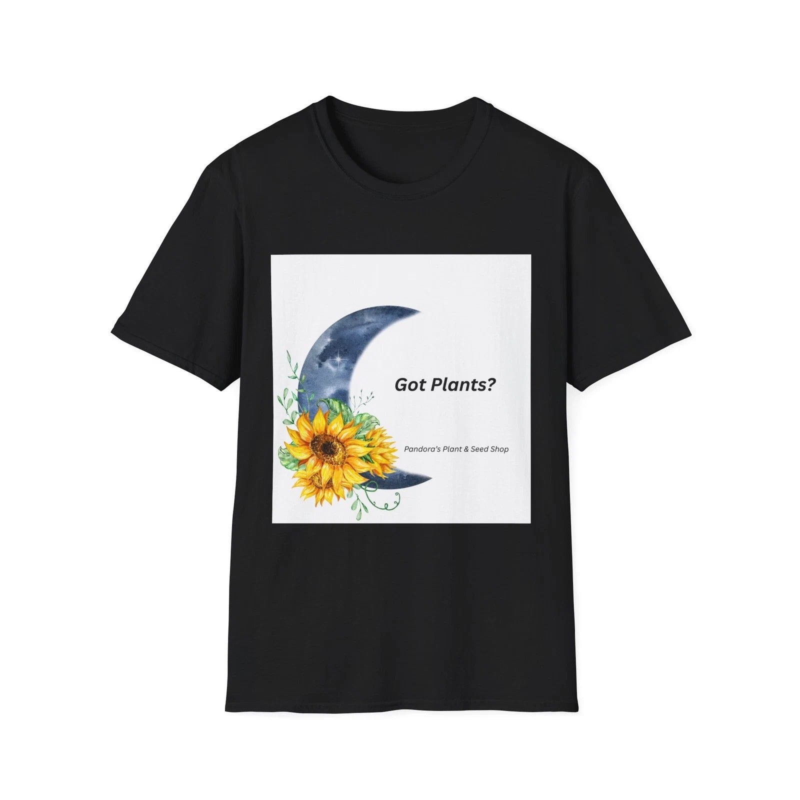 Got Plants? Moon and Sunflower T-Shirt | Botanical Moon Tee
