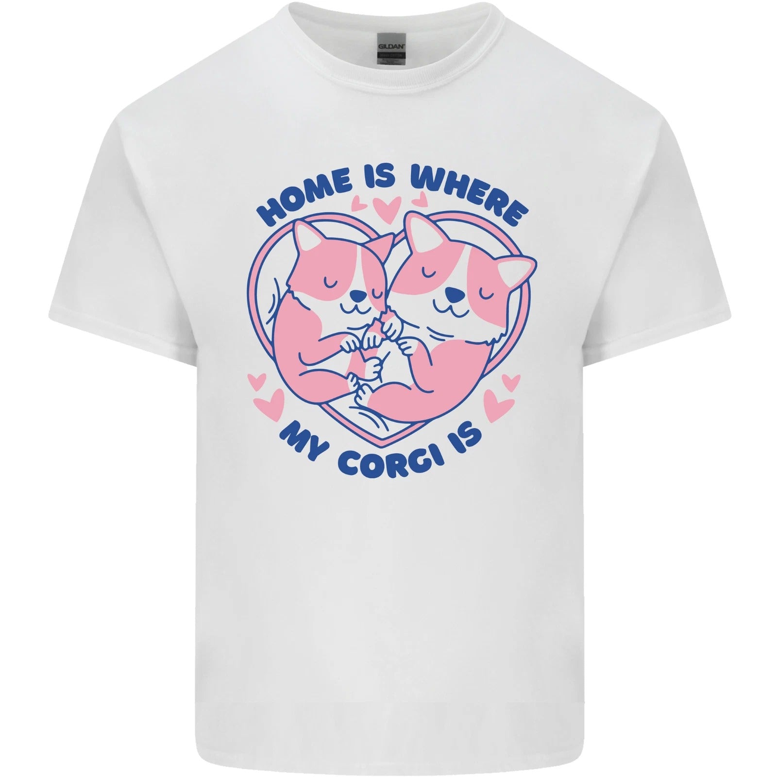 Home is Where My Corgi is Funny Dog Mens Light Cotton T-Shirt