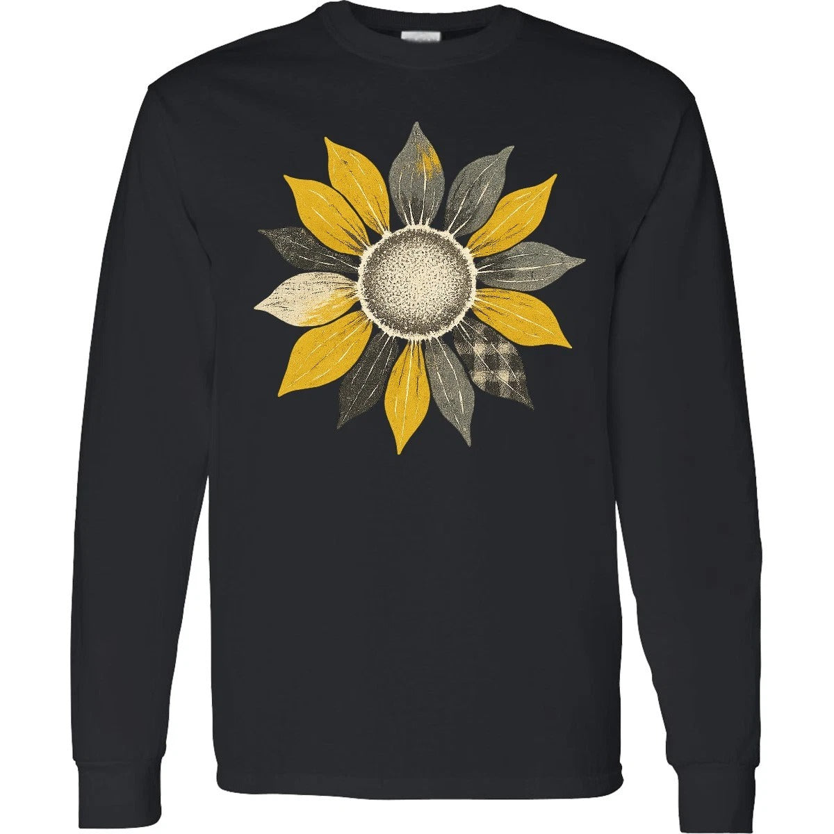 Inktastic Rustic Sunflower  Vintage Botanical Long Sleeve T-Shirt Elegant Mens