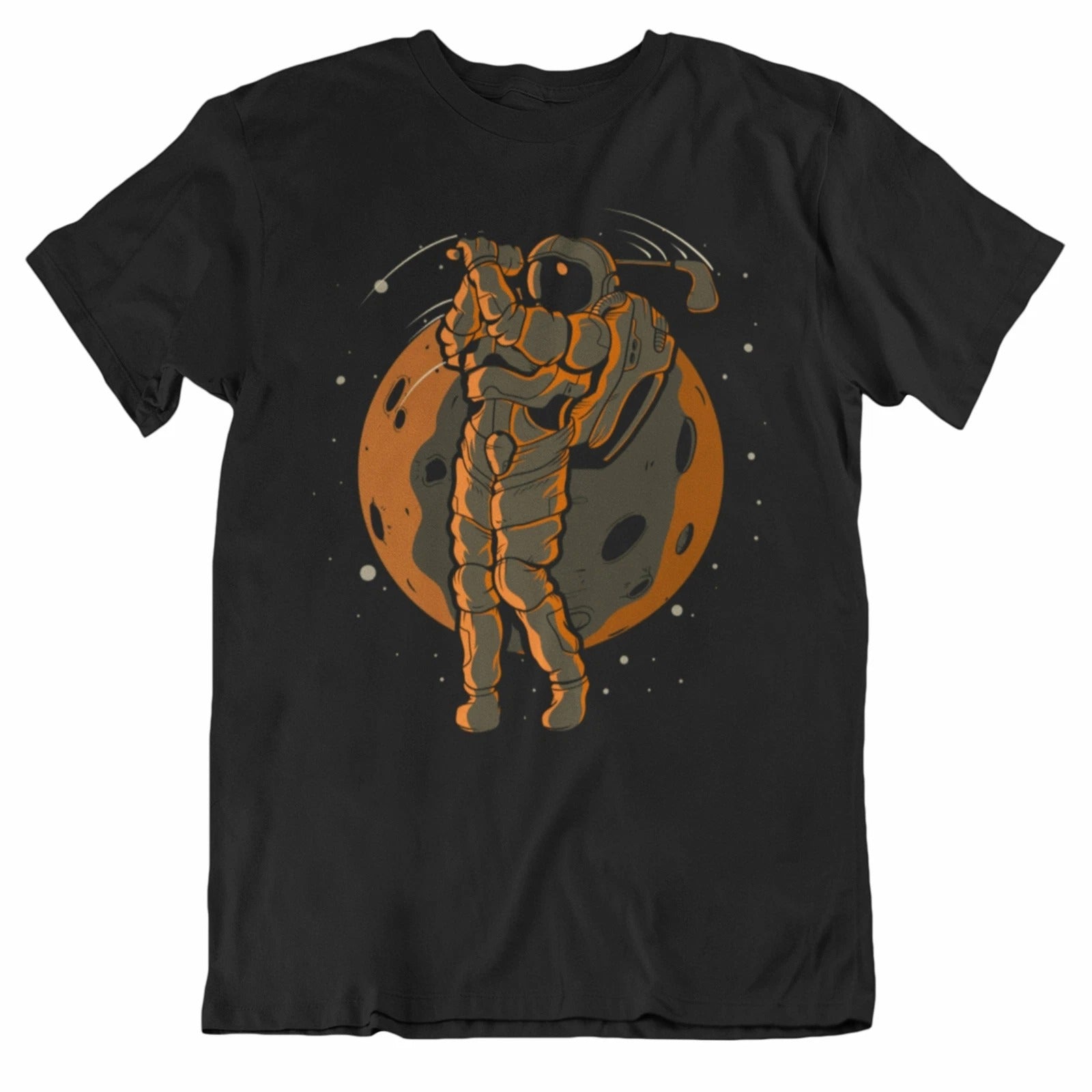 Men's Golf Shirt - Golfing Astronaut Outer Space Spaceman T-Shirt