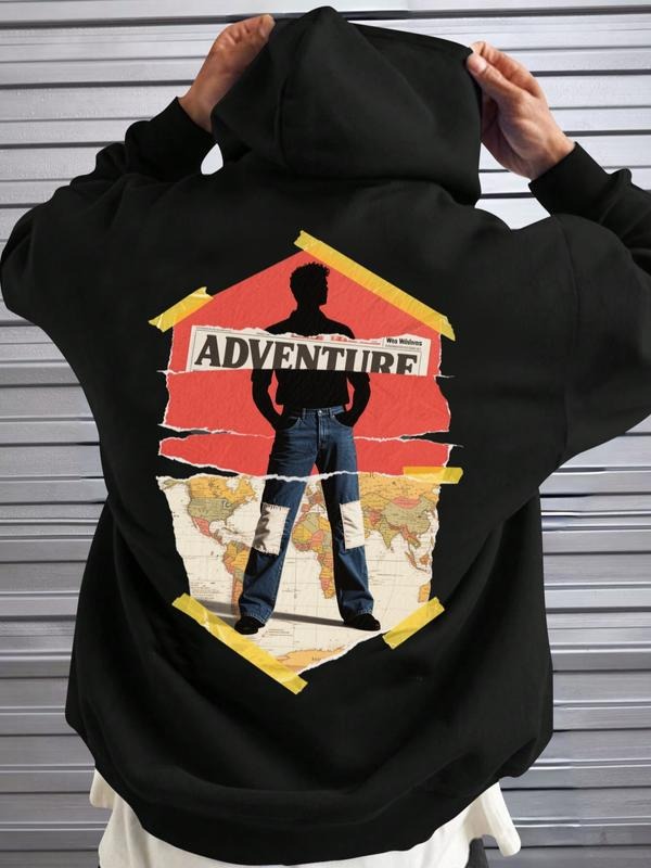 Men's Spring & Fall Thin Hooded Sweatshirt, Casual Long Sleeve Pocket Design, Perfect for Golf Fishing Camping Gym Gifts...
