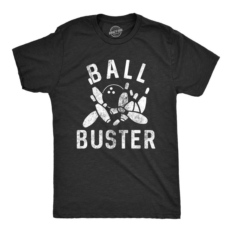 Mens Ball Buster T Shirt Funny Sarcastic Bowling Ball Joking Tee For Guys Mens Funny T Shirts Cool Tees Soft Stylish...