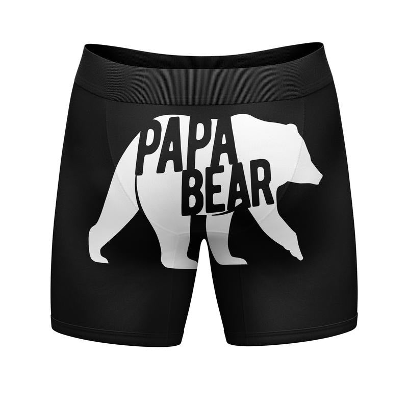 Mens Papa Bear Boxer Briefs Funny Cool Fathers Day Dad Gift Novelty Underwear For Guys Funny Graphic Boxers Dad Joke ...