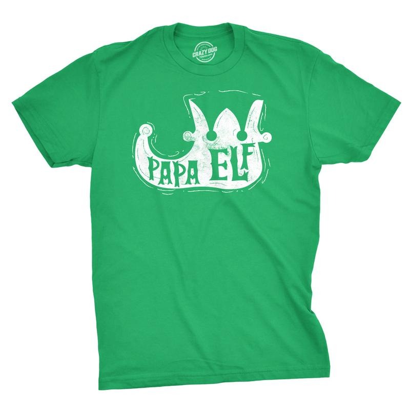 Mens Papa Elf Shoe T Shirt Cute Christmas Santas Helper Tee For Guys Mens Funny T Shirts Cool Tees Soft Stylish Casual...