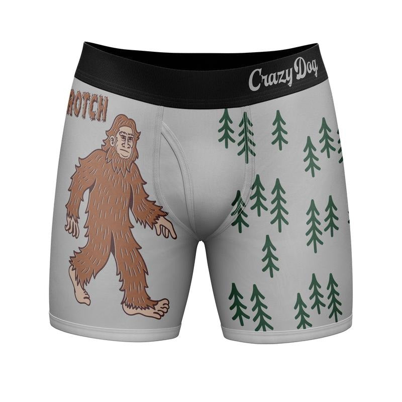 Mens Sascrotch Boxer Briefs Funny Saying Big Foot Joke Graphic Novelty Underwear for Guys Funny Graphic Boxers Dad Joke ...