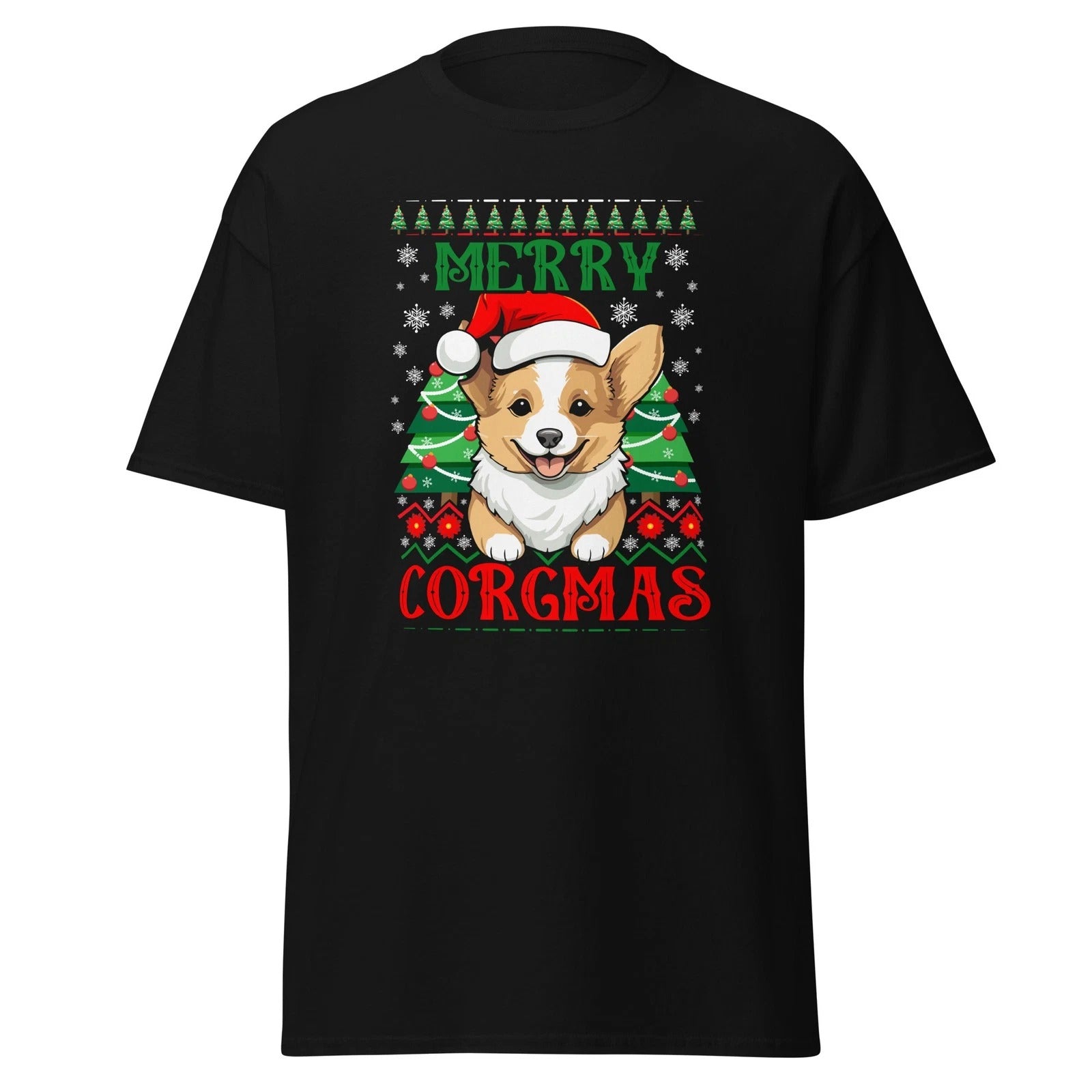 Merry Corgmas Corgi Dog T-Shirt Xmas Santa Claus Funny Christmas Shirt