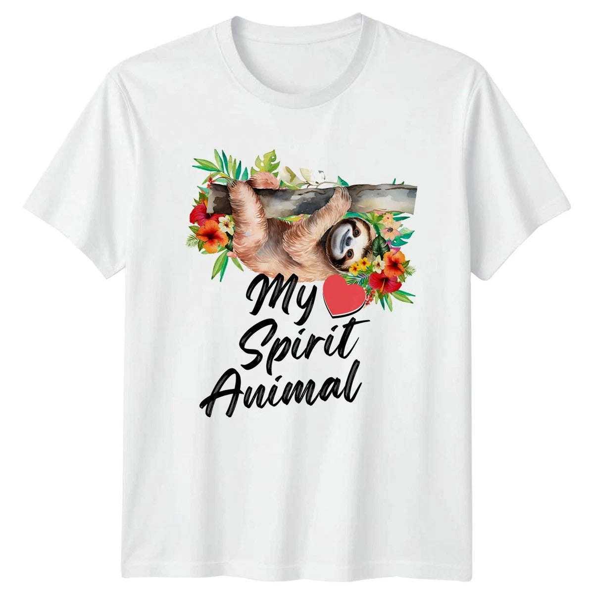 My Heart Spirit Animal T-Shirt Sloth Tropical Animal Nature Gift For Him And Her