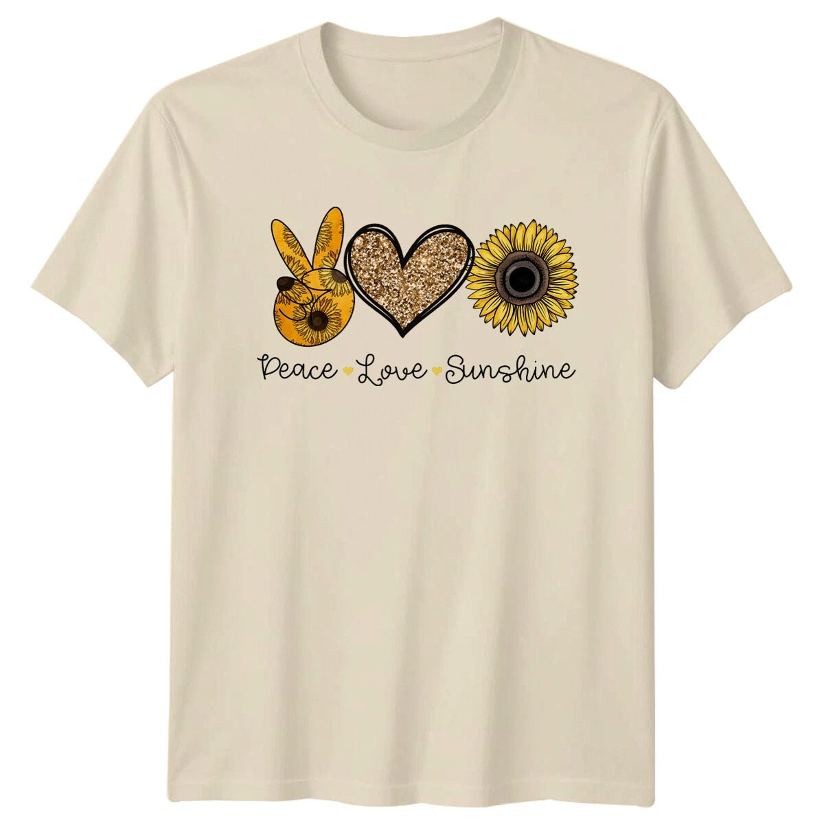 Peace Love Sunshine Sunflower Nature Graphic T-Shirt