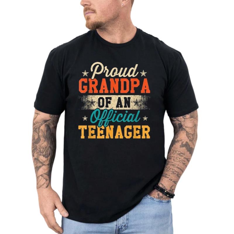 Proud Grandpa Of Official Teenager Shirt, Grandpa Of Teenager Granddaughter Tee, Fathers Day Gift, Unisex Short Sleeve...