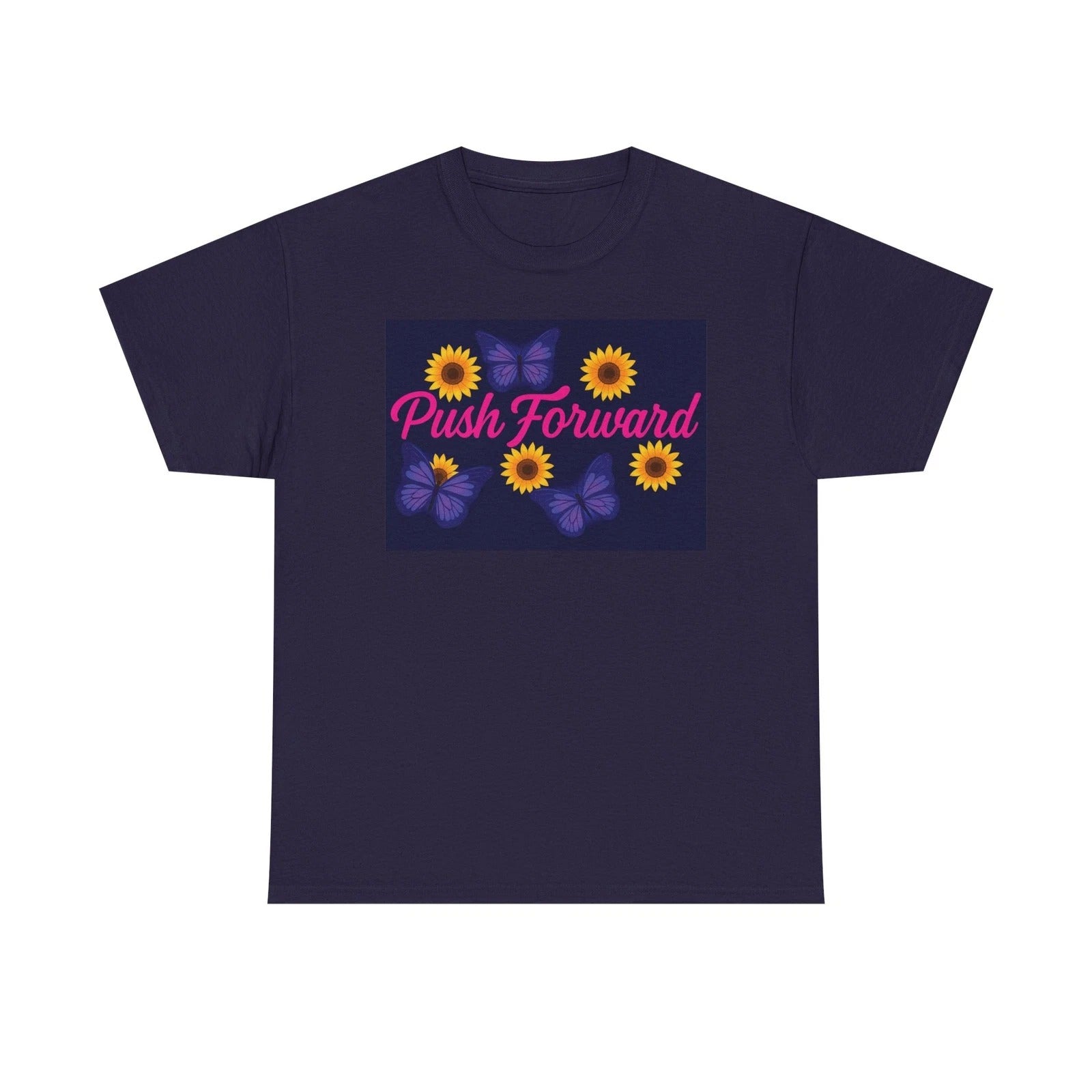 Push Forward sunflower design Tee | inspirational floral graphic