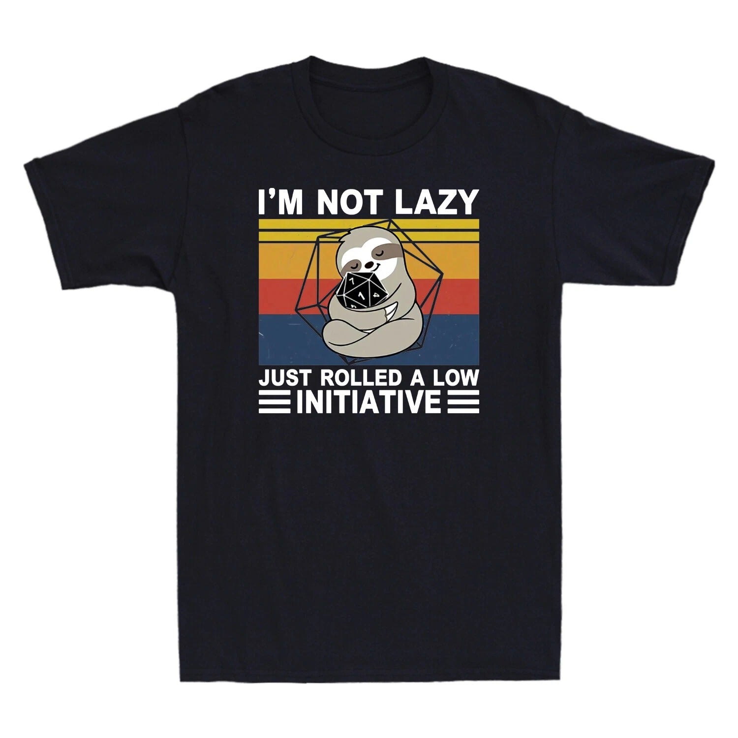 Sloth I'm Not Lazy Just Rolled A Low Initiative Gamer Gift Vintage Men's T-Shirt
