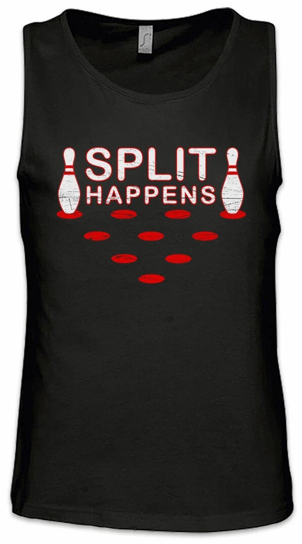 Split Happens Mens Tank Top Gamer Gaming Games Fun Bowl Rather Be Bowling Fun
