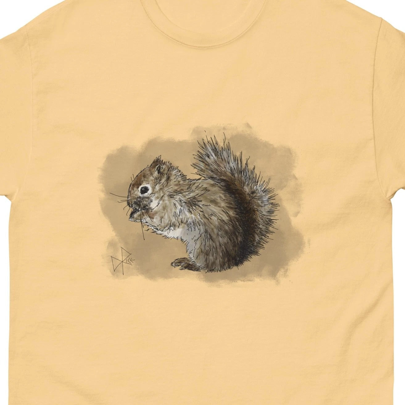 Squirrel Eating a Sunflower Seed - Classic T-shirt Graphic Tee Funny Cool Sketch