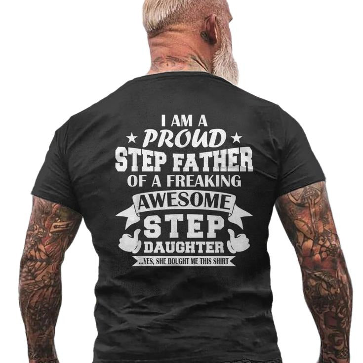 Step Father Fathers Day Shirt From Step Daughter, Stepdad Men's Back Print T Shirt, Bonus Dad Tee, Unisex Short Sleeve...