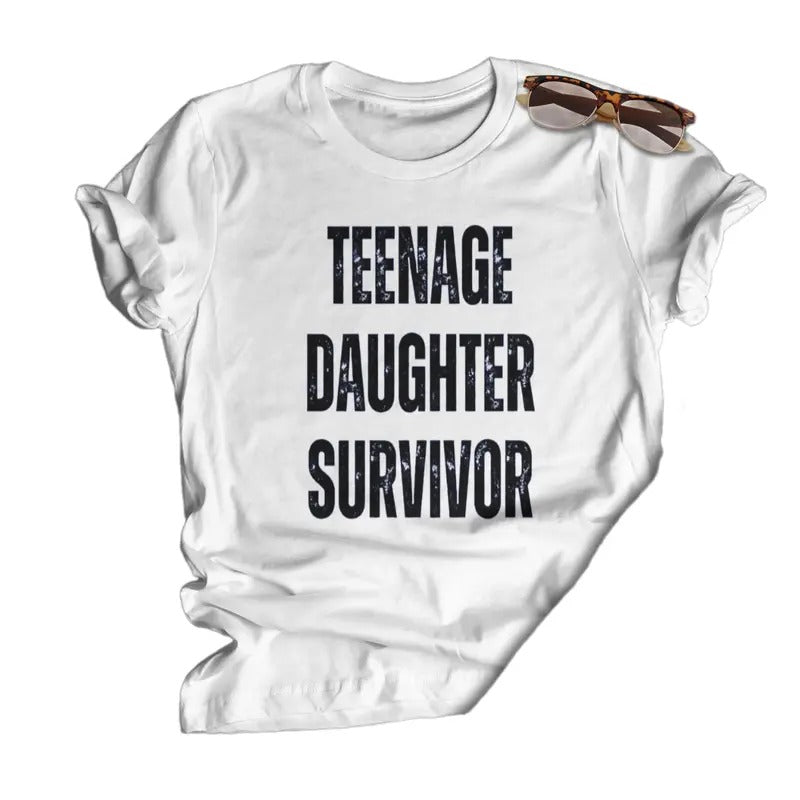 Teenager Daughter Survivor Shirt, Funny Friend Gift, Inspirational Shirt Gift, Unisex T-Shirt, Gifts For Women Men, Short...