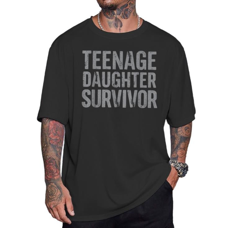 Teenager Daughter Survivor Shirt, Nager Dad Mom Father's Day T Shirt, Funny Gift For Parents, Unisex Short Sleeve Tee,...