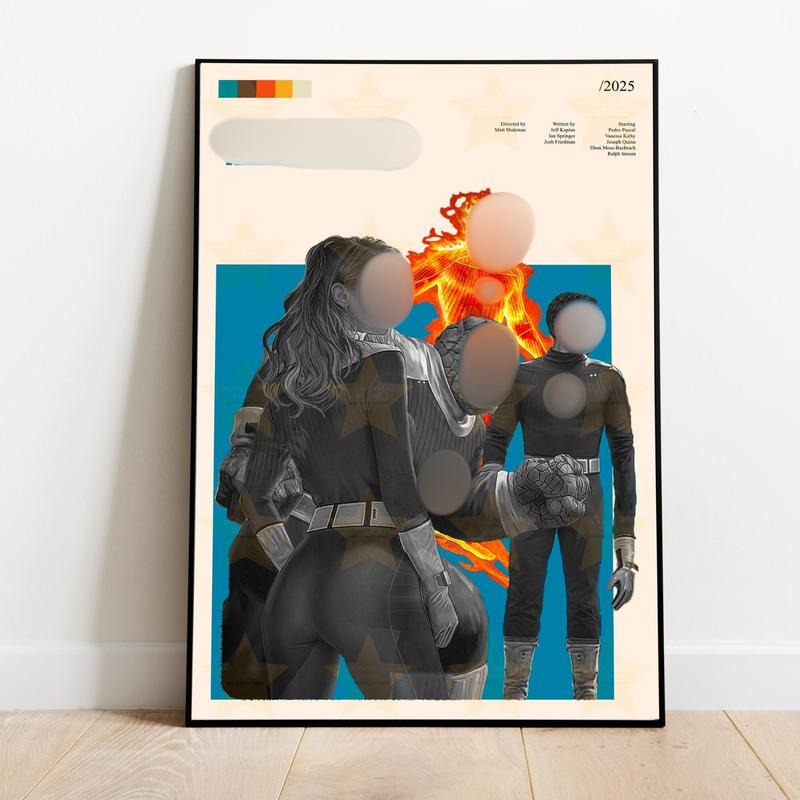 The Fearless Four-Inspired First Steps Poster, Cosmic Team Poster, Studio Hero Vibes Poster, Custom Poster, Home...