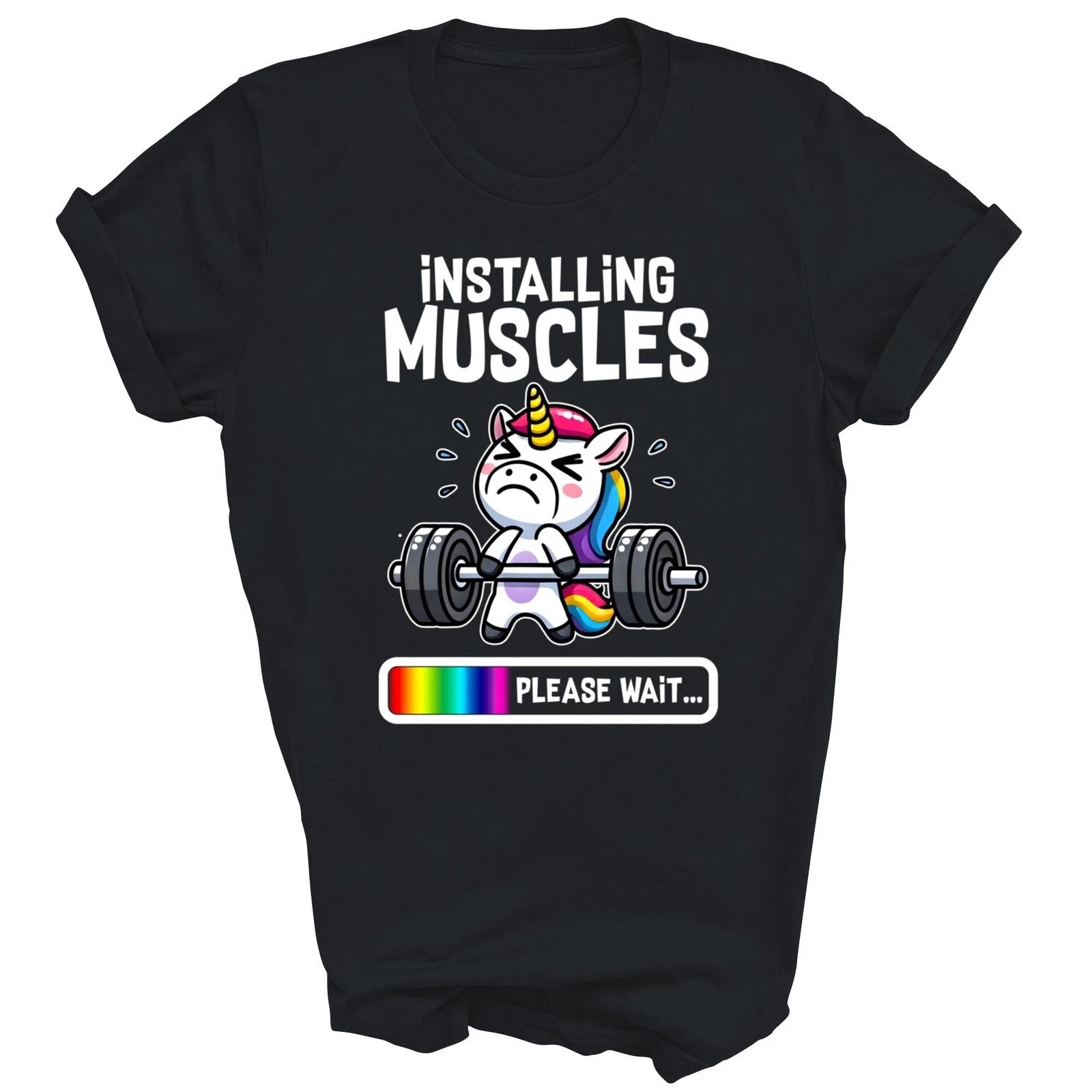 Unicorn Workout Gym Weightlifting Installing Muscles Unisex Shirt Gift