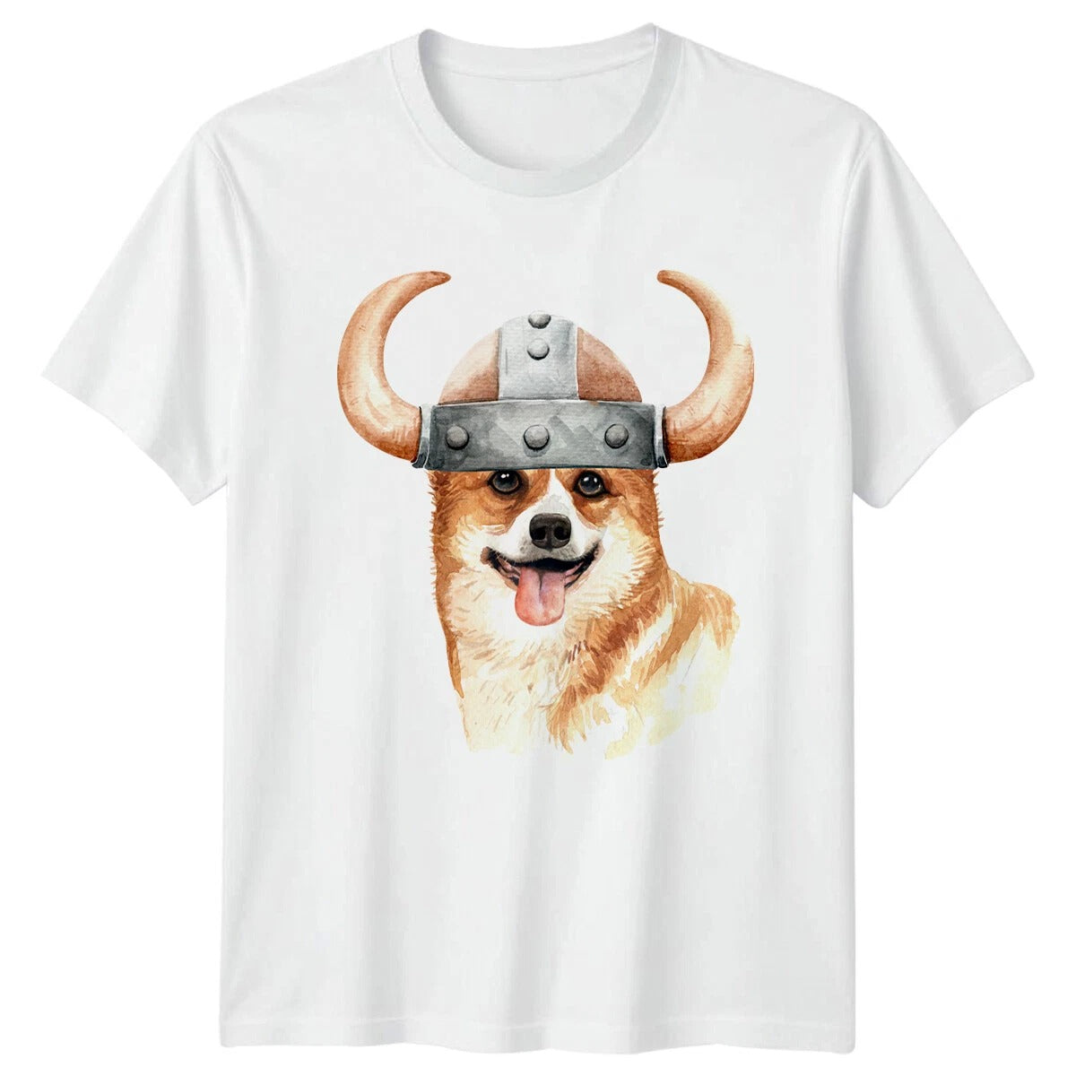Viking Corgi Dog Mens T-Shirt Cute Pet Lover Graphic Tee