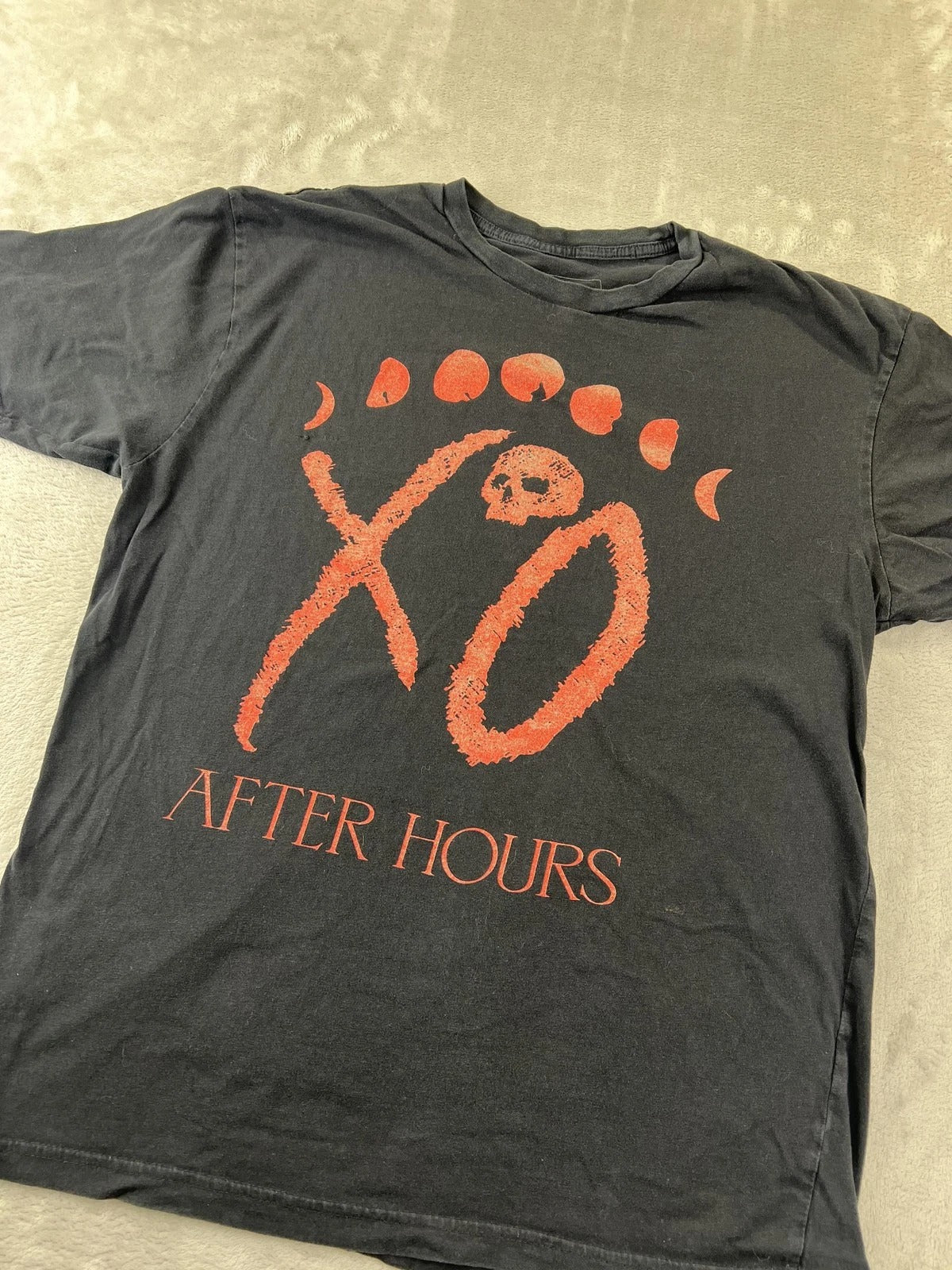 XO The Weeknd After Hours Shirt Mens Large Black Red Moon Phases Music Tee
