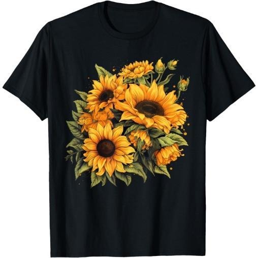 Yellow Sunflowers Cute summer flowers Floral Positivity T-Shirt Made in USA Hoodie, Sweatshirt | PodWearCo.com