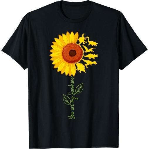 You are my Sunshine Sunflower Dinosaur Tyrannosaurus Rex T-shirt, Made in USA Hoodie, Sweatshirt | PodWearCo.com