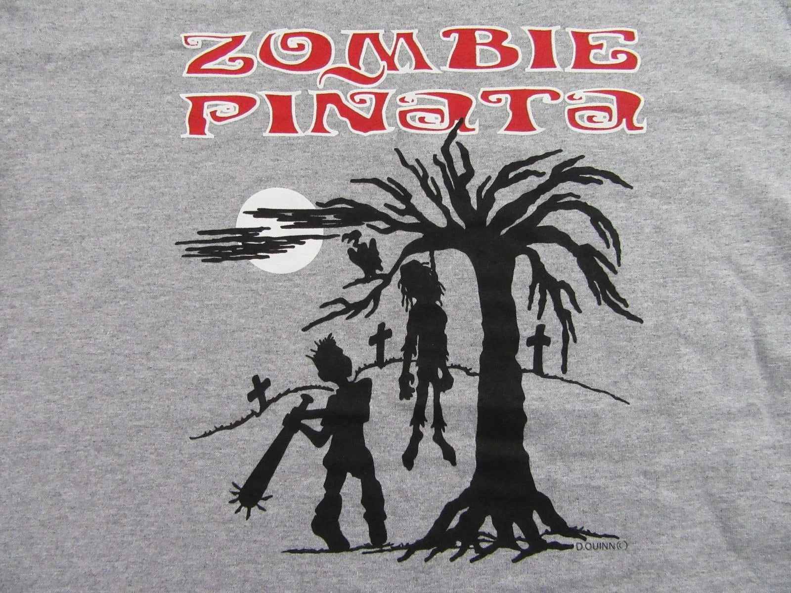 ZOMBIE PINATA Zombie Graveyard Full Moon SS Gray T Shirt Size L