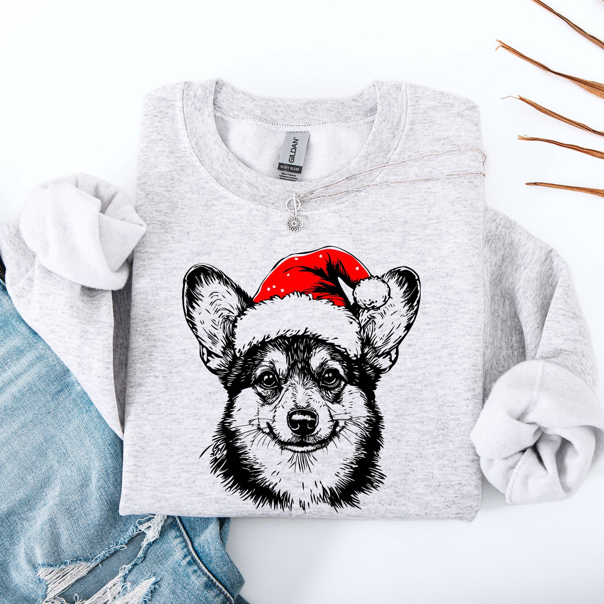 Corgi, Santa, Dog, Christmas, Dog Lover, Pet Sweatshirt T-Shirts, Hoodie | PodWearCo.com