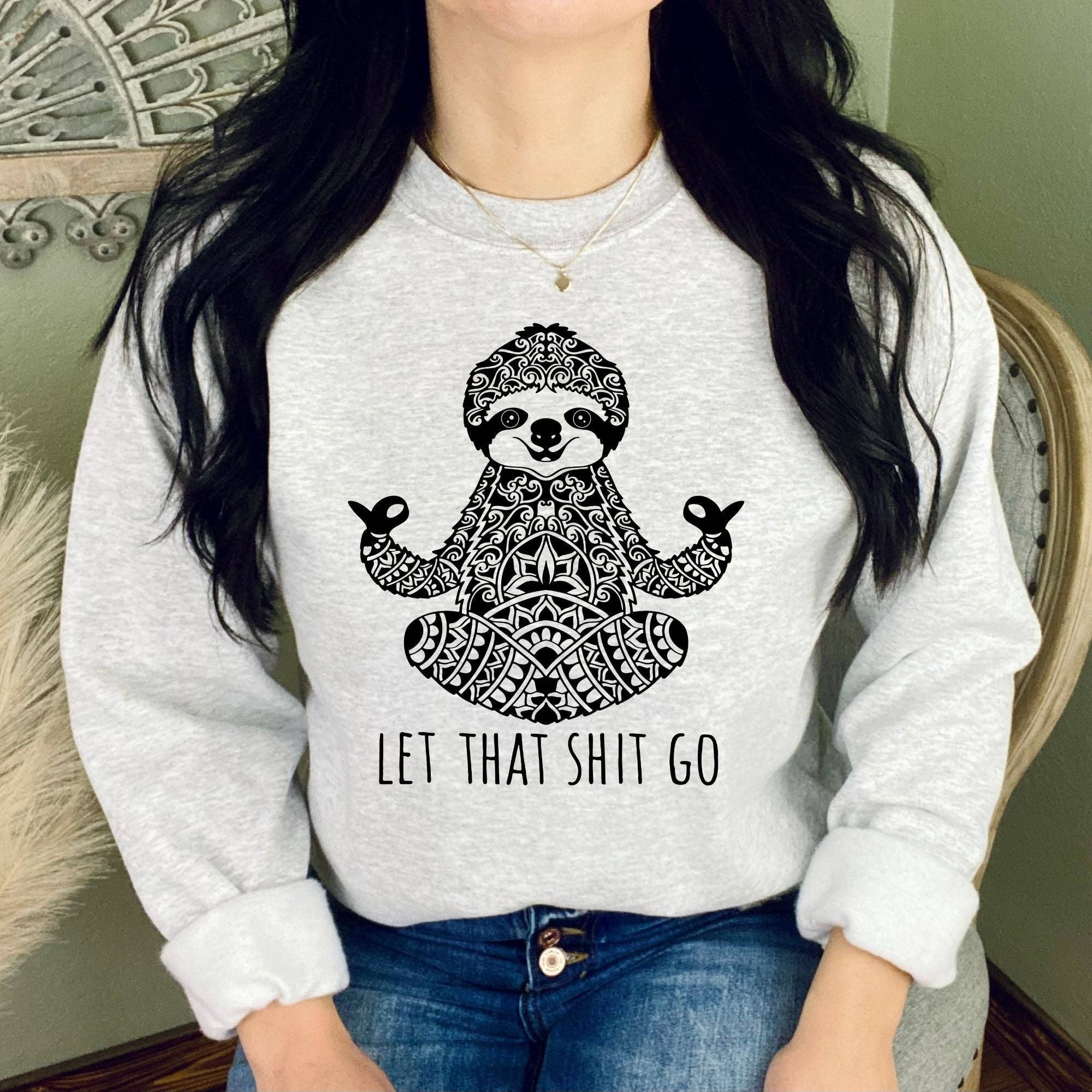 Zen Sloth Meditating Yoga Crewneck Sweatshirt Unisex Fit T-Shirts, Hoodie | PodWearCo.com