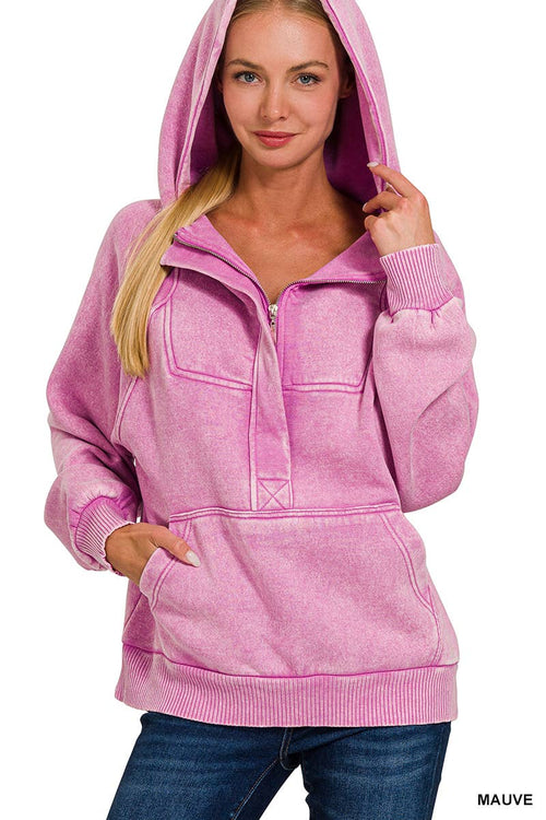",....Washed Fleece Oversized 1/4 Zip Hoodie T-Shirts, Sweatshirt | PodWearCo.com