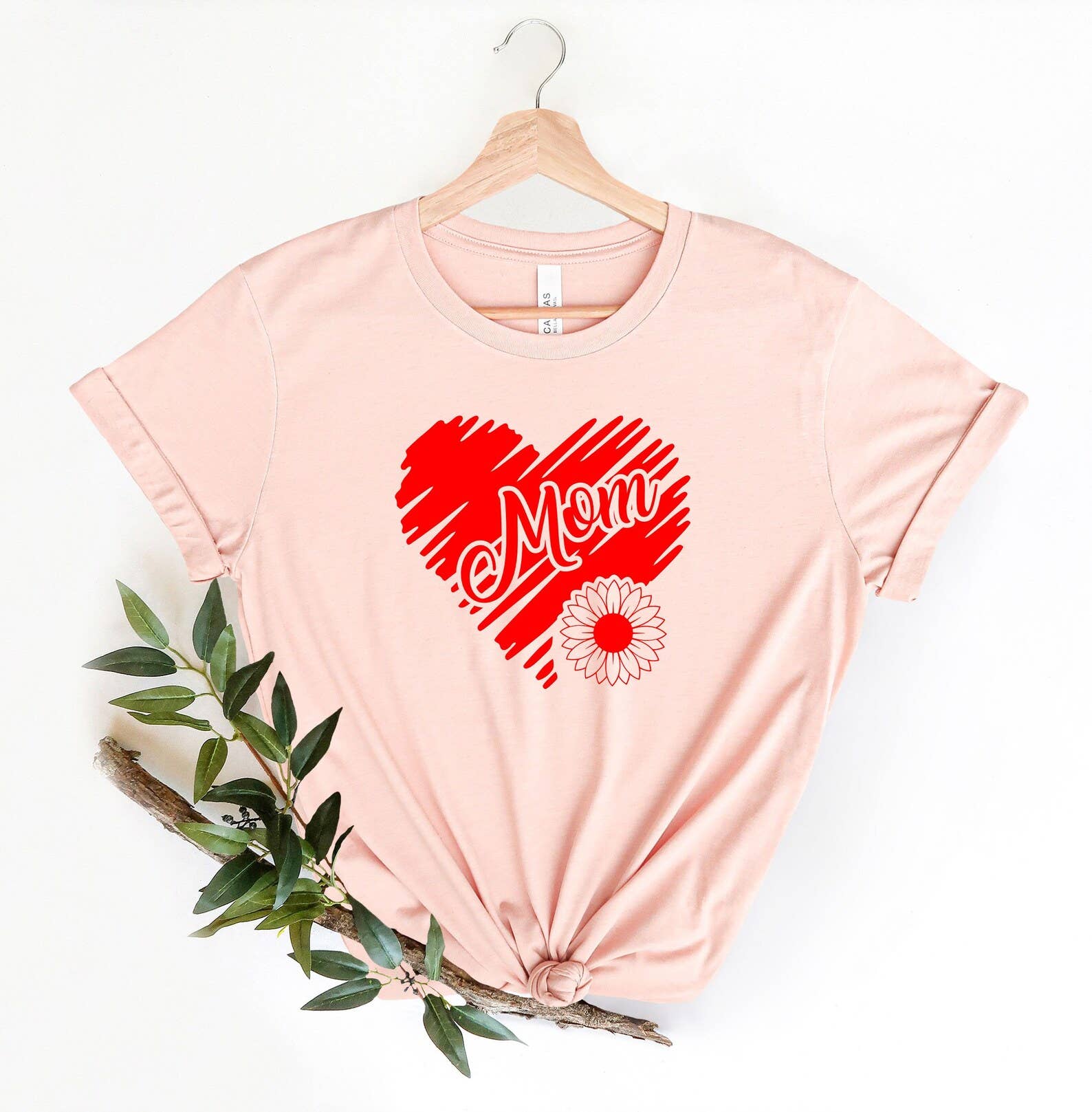Mom Heart Sunflower T-Shirt Hoodie, Sweatshirt | PodWearCo.com
